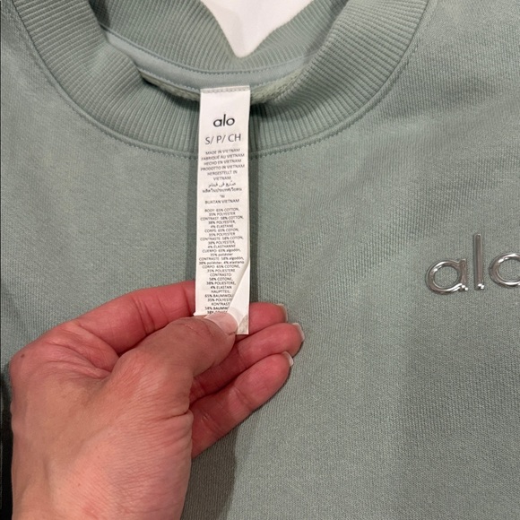 ALO Yoga Sage Green Lounge Sweatshirt & Joggers Set - Picture 5 of 6